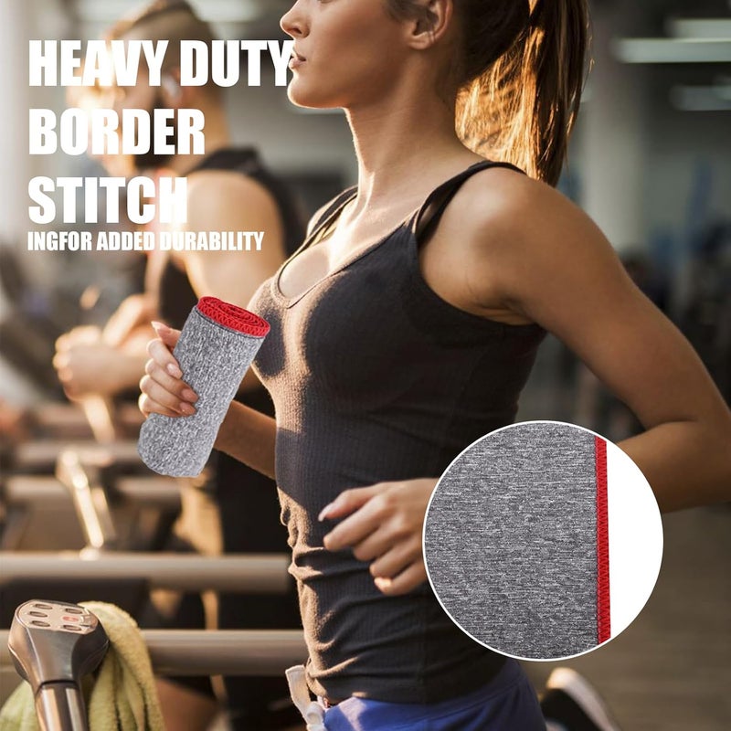 Vnoss Microfiber Quick Dry Gym Towel, Silver ION Odor-Free Absorbent Fiber, Fast Drying, Men & Women Workout Gear for Body Sweat, Working Out, Towels (Grey, 5Pack - 16 * 27Inch) - Image 3
